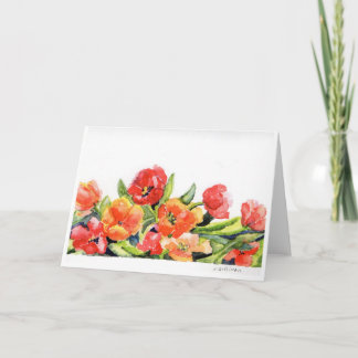 watercolor bright tulips card