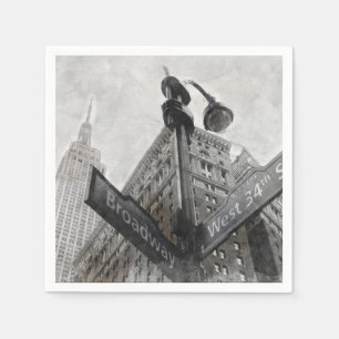 Watercolor Broadway corner sign  Napkin