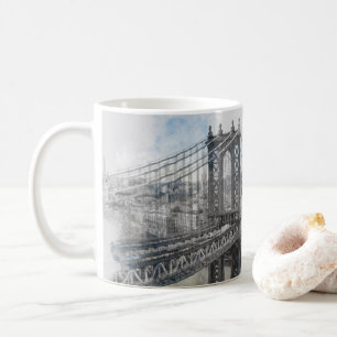 Watercolor Brooklyn Bridge Coffee Mug – Elegant