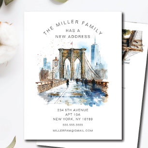 Watercolor Brooklyn Bridge Moving Announcement