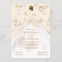 Watercolor Brunette Bride Bridal Shower