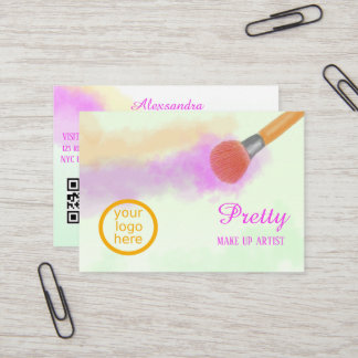 Watercolor Brush Beauty Make-up Profession Business Card