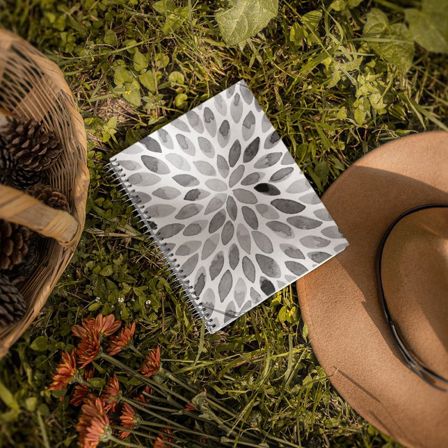 Watercolor brush strokes – black and white notebook (Creator Uploaded)