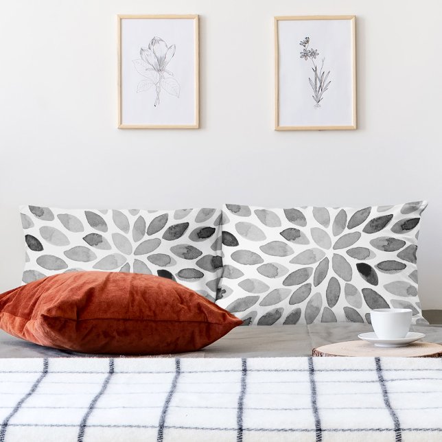 Watercolor brush strokes – black and white pillowcase (Creator Uploaded)