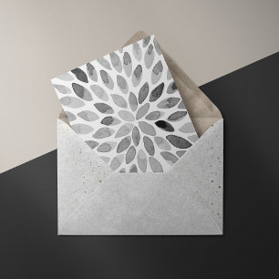 Watercolor brush strokes – black and white postcard