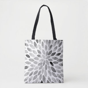 Watercolor brush strokes – black and white tote bag