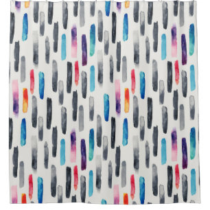 Watercolor brush strokes, colorful seamless patter