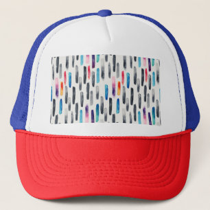 Watercolor brush strokes, colorful seamless patter trucker hat
