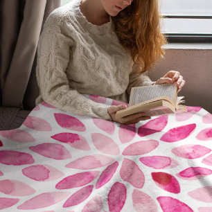 Watercolor brush strokes – pink palette fleece blanket