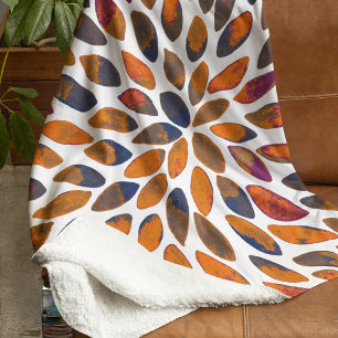 Watercolor brush strokes – rusty effect sherpa blanket