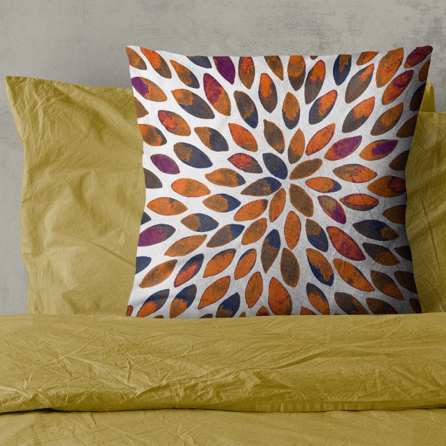 Watercolor brush strokes – rusty effect throw pillow (Creator Uploaded)