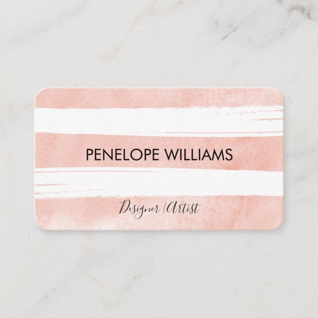 Watercolor Brushed Stoke Business Card (Front)