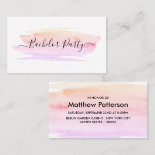 Watercolor Brushstroke Bachelor Party Invitation