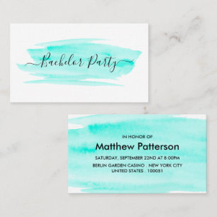 Watercolor Brushstroke Bachelor Party Ticket