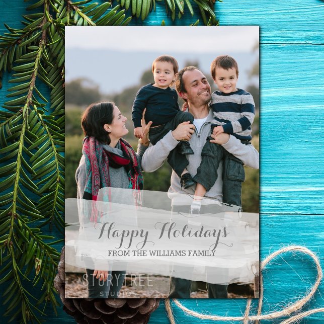 Watercolor Brushstroke Holiday Photo Card (Watercolor Brushstroke Holiday Photo Card)