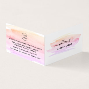 Watercolor Brushstroke, Make-up Artist Loyalty Business Card