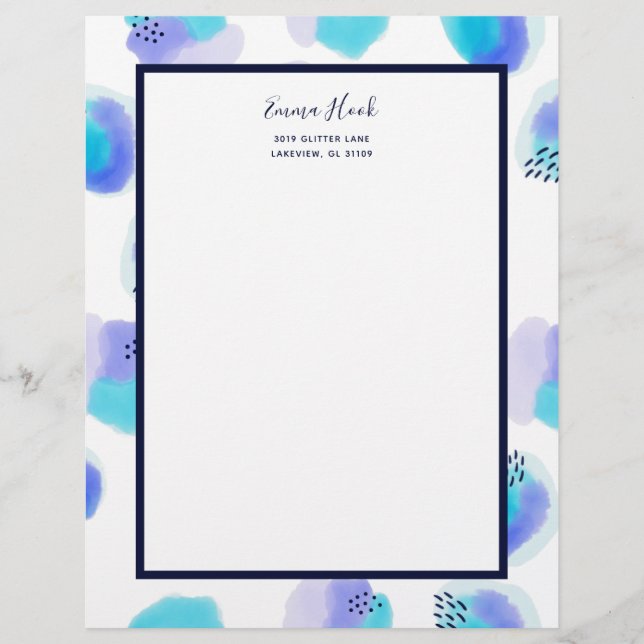 Watercolor Brushstrokes Letterhead (Front)