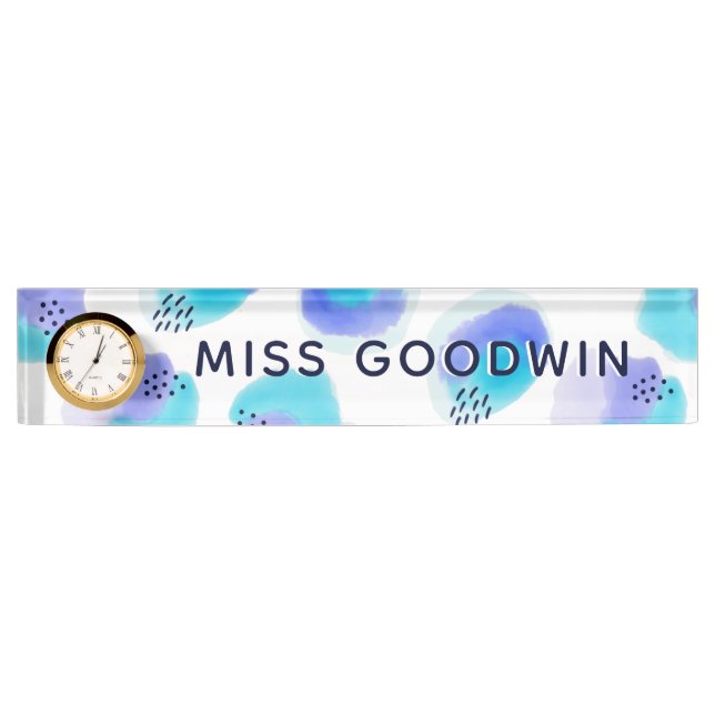 Watercolor Brushstrokes Nameplate (Front)