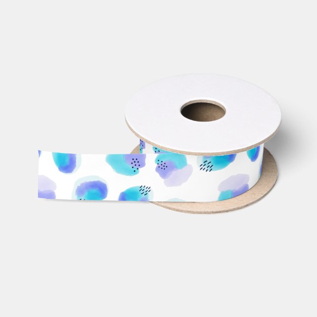 Watercolor Brushstrokes Satin Ribbon (Spool)