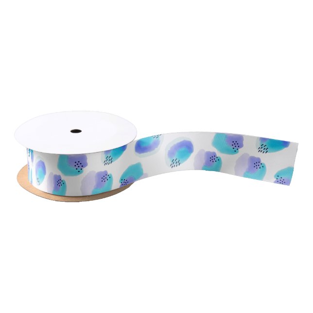 Watercolor Brushstrokes Satin Ribbon (Spool)