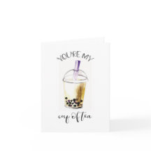 Watercolor Bubble Tea Boba My Cup of Tea Lettering