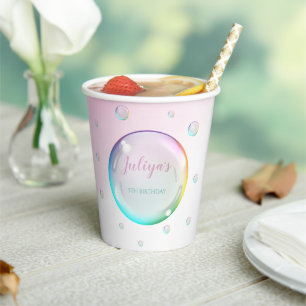Watercolor bubbles Birthday Paper Cups