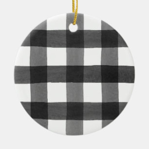 Watercolor Buffalo Plaid ornament