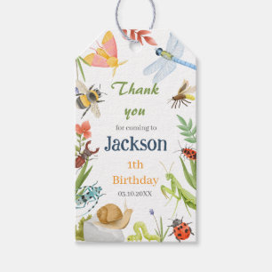 Watercolor Bugs & Insects Birthday Party Gift Tags