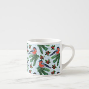watercolor bullfinch espresso cup