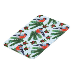 watercolor bullfinch magnet