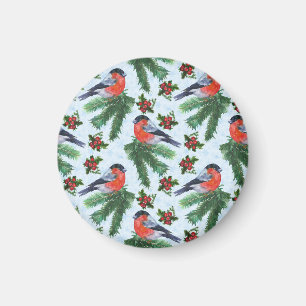 watercolor bullfinch magnet