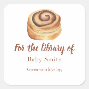 Watercolor Bun Baby Shower - For the library of Square Sticker