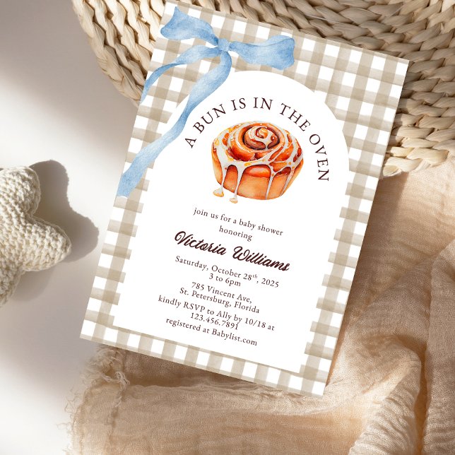 Watercolor Bun in the Oven Baby Shower  Invitation (Creator Uploaded)