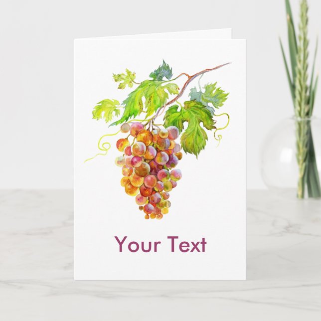 Watercolor bunch of grapes. Art Card (Front)