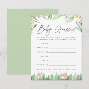 Watercolor Bunnies Baby Shower Guessing Game