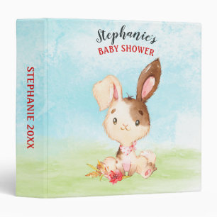Watercolor Bunny Baby Shower Farm Binder