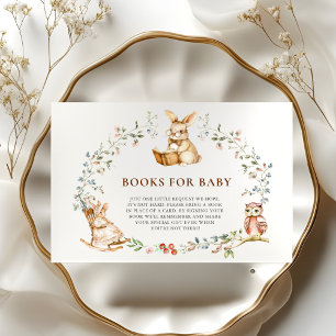 Watercolor Bunny Book Wreath Books for Baby  Enclosure Card