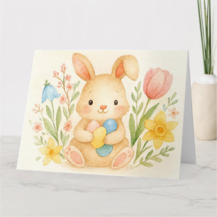 Watercolor Bunny Easter Card