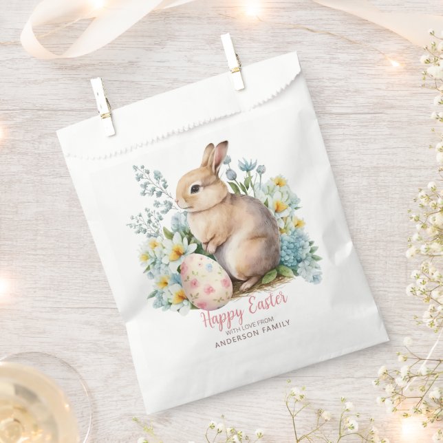 Watercolor Bunny  Favour Bag (Clipped)