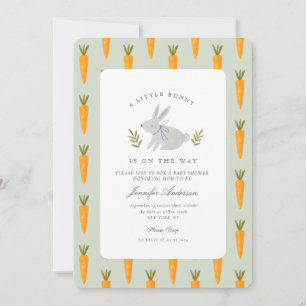 Watercolor Bunny Flower Little Bunny Baby Shower Invitation