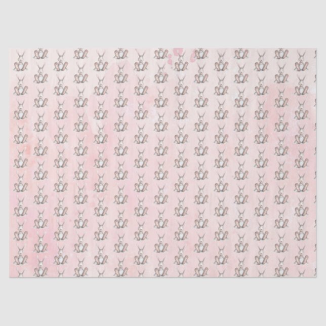 Watercolor Bunny Rabbit coordinating Tissue Paper (Front)