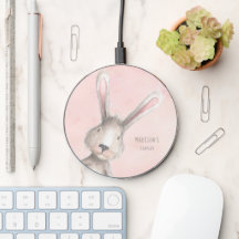 Watercolor Bunny Rabbit Custom Name 