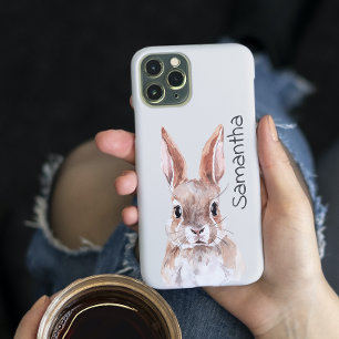 Watercolor Bunny Rabbit Personalized Name iPhone 12 Pro Max Case
