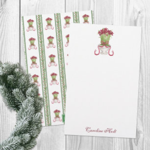 Watercolor Burgundy Amaryllis Personalized Stationery