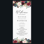 Watercolor Burgundy and Blue Flowers Wedding Program<br><div class="desc">Share the wedding details with your family and friends with these customizable wedding programs. It features watercolour garlands of burgundy,  navy blue and blush flowers and greenery. Personalize by adding your details. These floral wedding programs are perfect for fall and winter weddings.</div>