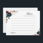 watercolor burgundy, navy & blush floral advice card<br><div class="desc">A simple floral design with beautiful burgundy,  blush pink and navy blue watercolor flowers. Feel free to change the colours and text details.</div>