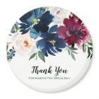 Watercolor Burgundy Navy Flowers Thank You