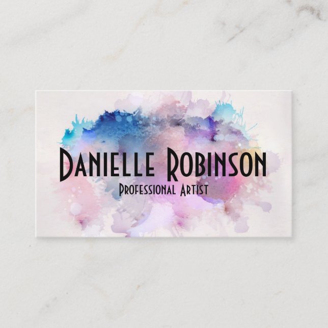 Watercolor Business Card (Front)