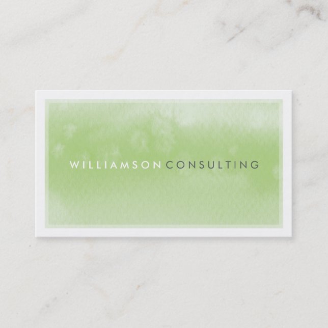 WATERCOLOR BUSINESS CARD :: modern trendy green (Front)