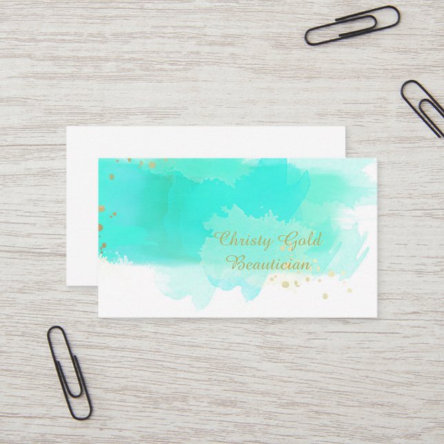 Watercolor Business Cards (Front/Back In Situ)
